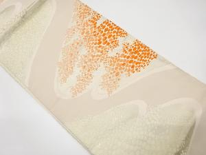 流水に樹木模様織り出し袋帯